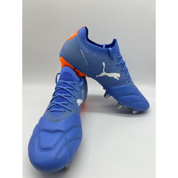 Puma Avant Pro ArmoYarns Leather Rugby Cleats Blue 106714-03 Men’s Size 9.5🛒 - Picture 5 of 12
